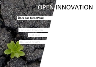 OPEN INNOVATION
Über das TrendPanel



 Facts und Chancen
       Best cases

 Do‘s and Dont‘s
 