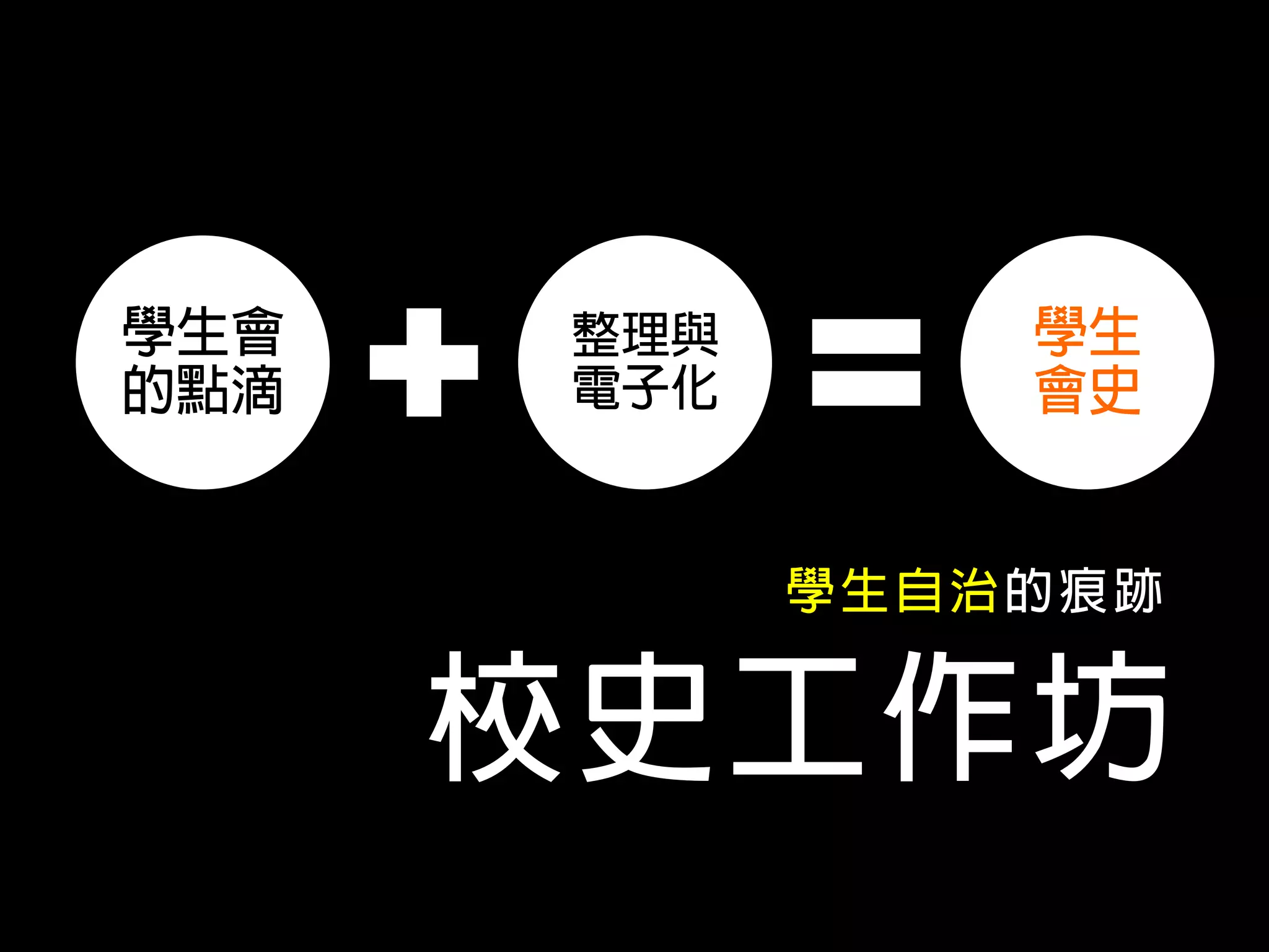 學生會   整理與       學生
的點滴   電子化       會史


            學生自治的痕跡


      校史工作坊
 