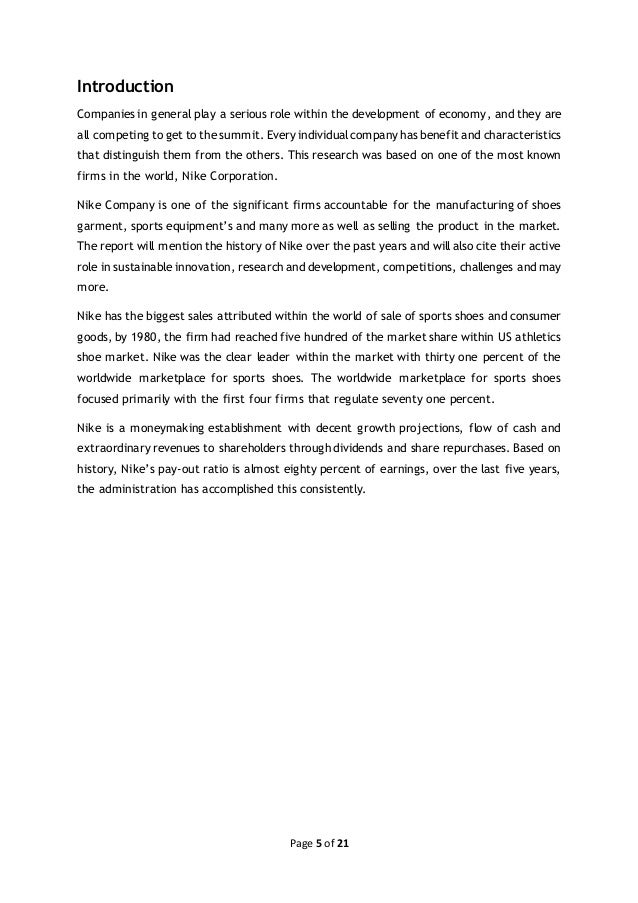 background of nike company