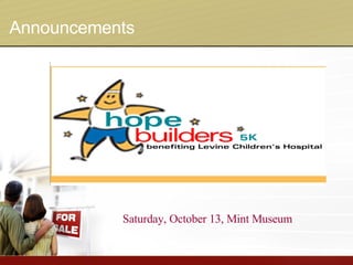 Announcements Saturday, October 13, Mint Museum 