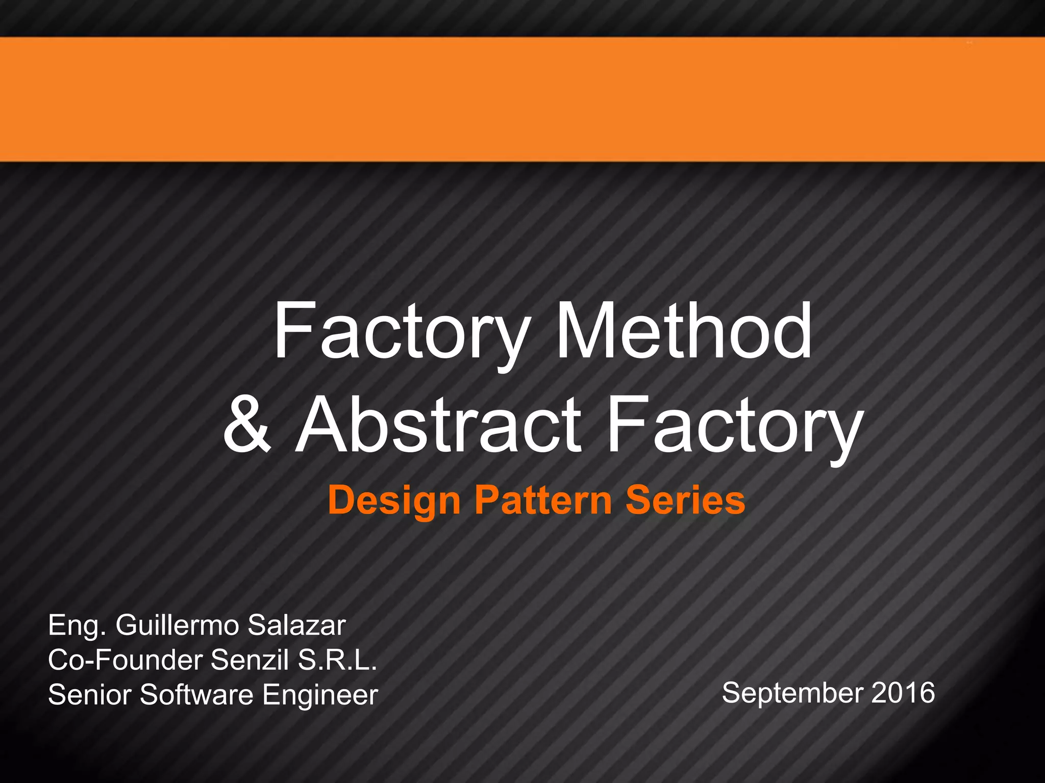 Design Patterns - Factory Method & Abstract Factory | PPT