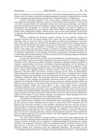 Technology integration and teachers’ competency in the development of ...