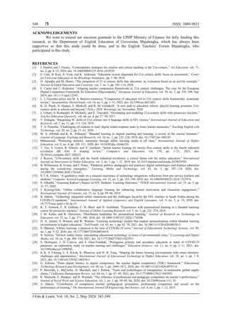 Technology integration and teachers’ competency in the development of ...