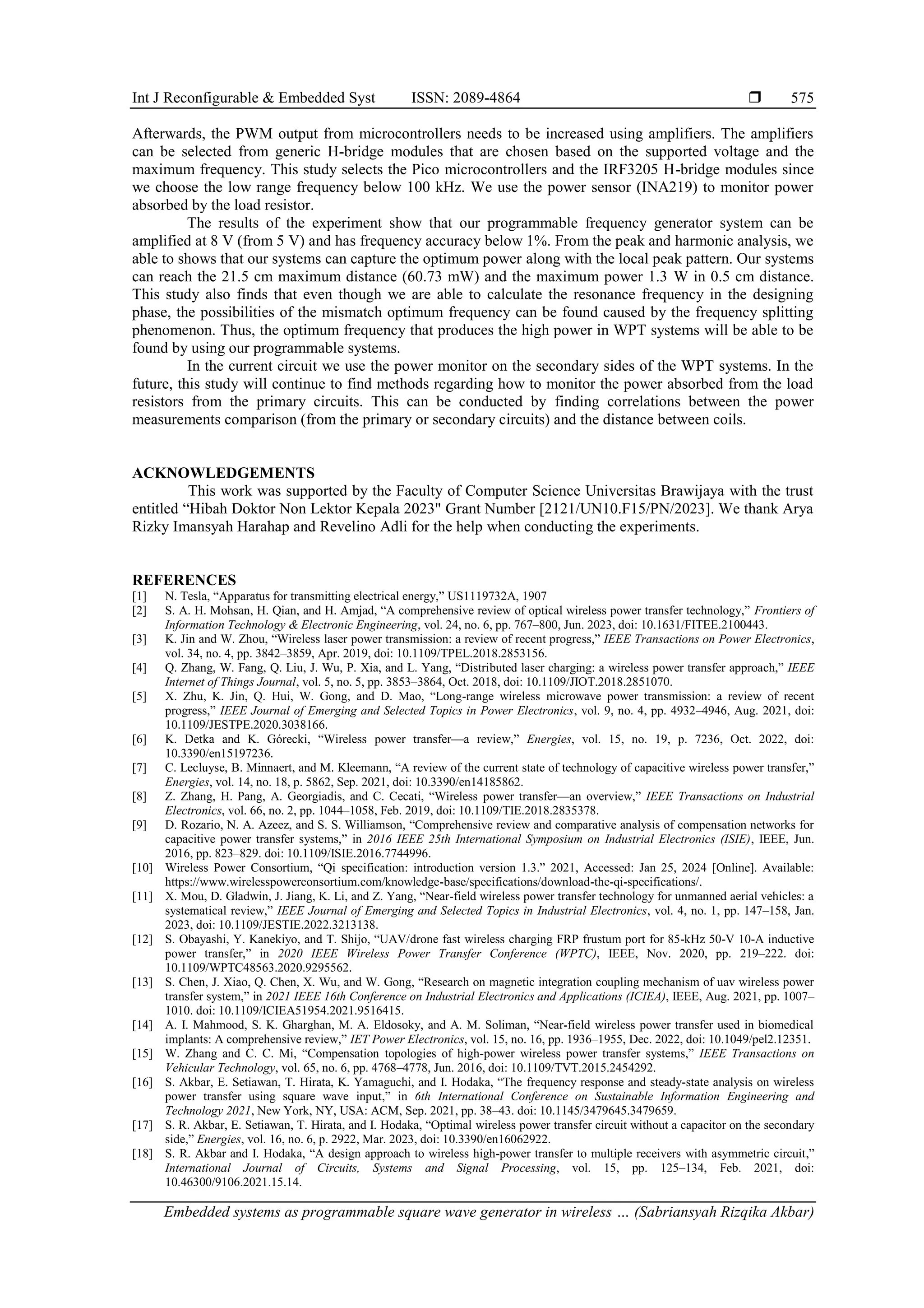Embedded systems as programmable square wave generator in wireless ...