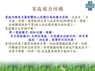 34
ͥY	
 
ͥlӰ˸׃ОęšҲ	
 Q
ߡlͨܝM˳ɆT(ȫС
PScJɵ)վЙλϡ
ֲͥcƽ⣺
һͥ:	
 縸ࡢĸࡣ
	
 	
 	
 	
 	
 Ԫͥ: 󲿷ֻּͥǙ䲻S
ͥ	
 Qߡ¼ͬ	
 
ЕrŮԞ׌ԾS𣬶[صęߣ
@ȻoԣЕr[صęҲLӣ
ЌWvá	
 λIܵŮ
	
 
 