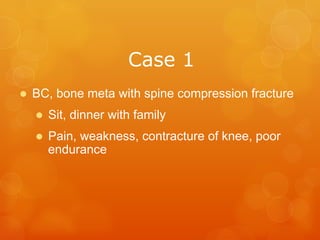 INTERVENTION—PAIN
l Somatic pain
l Neuropathic pain
l Visceral pain
l Total suffering
 