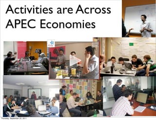 Activities are Across
    APEC Economies




Thursday, September 22, 2011
 