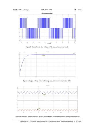 Modelling of a Two-Stage Bidirectional AC-DC Converter using Wavelet ...