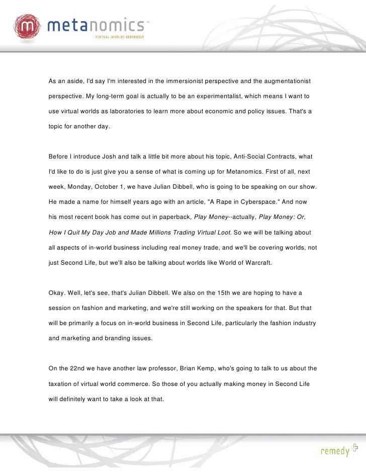 092407 Anti Social Contracts Metanomics Transcript