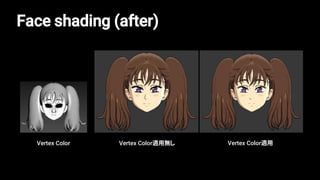 Vertex Color
Face shading (after)
Vertex Color適用無し Vertex Color適用
 