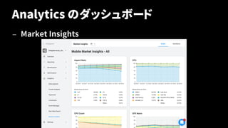 Analytics のダッシュボード
— Market Insights
35
 