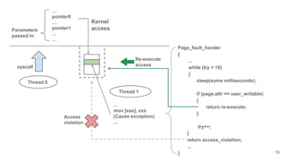 Toctou Window BlueHat v18 || A mitigation for kernel toctou vulnerabilities | PDF