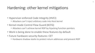 BlueHat v18 || Hardening hyper-v through offensive security research | PDF