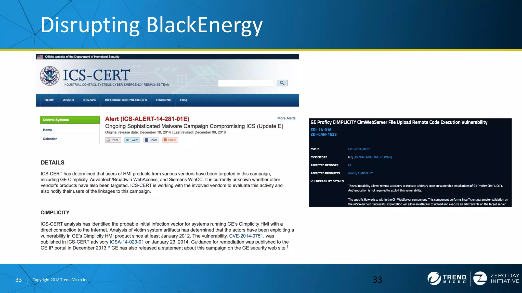 33 Copyright 2018 Trend Micro Inc. 33
Disrupting BlackEnergy
 