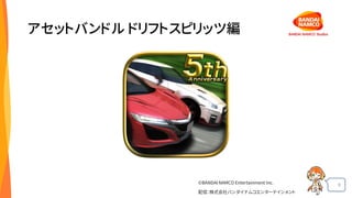 9
アセットバンドル ドリフトスピリッツ編
©BANDAI NAMCO Entertainment Inc.
配信：株式会社バンダイナムコエンターテインメント
 