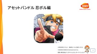 41
アセットバンドル 忍ボル編
©岸本斉史 スコット／集英社・テレビ東京・ぴえろ
©BANDAINAMCO Entertainment Inc.
配信：株式会社バンダイナムコエンターテインメント
 