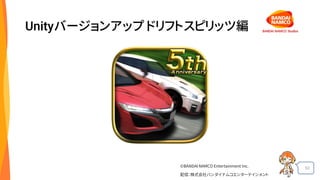 53
Unityバージョンアップ ドリフトスピリッツ編
©BANDAI NAMCO Entertainment Inc.
配信：株式会社バンダイナムコエンターテインメント
 