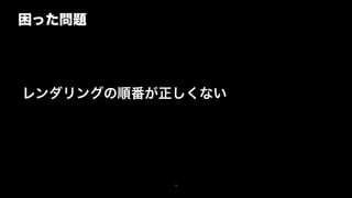 困った問題
70
レンダリングの順番が正しくない
 
