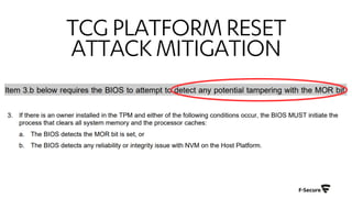 TCGPLATFORMRESET
ATTACKMITIGATION
 