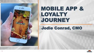 1
MOBILE APP &
LOYALTY
JOURNEY
Jodie Conrad, CMO
 
