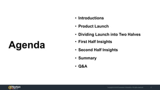Copyright © 2018 Symantec Corporation. All rights reserved. 2
Agenda
• Introductions
• Product Launch
• Dividing Launch in...