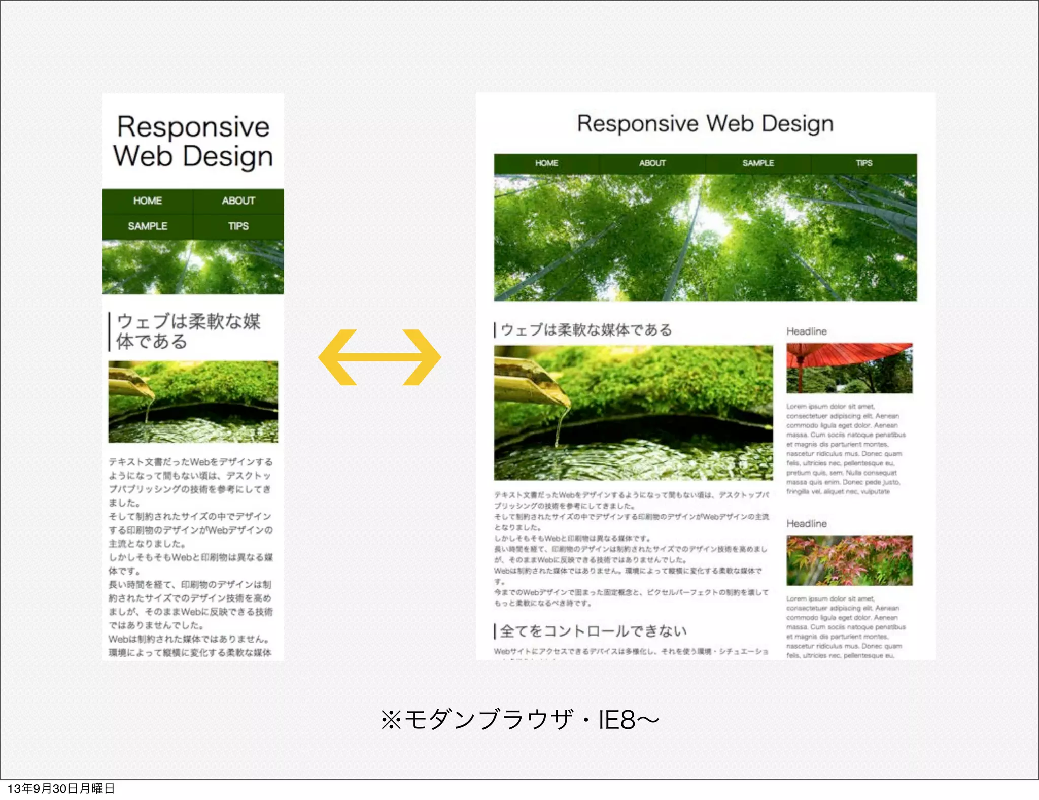 ※モダンブラウザ・IE8∼
13年9月30日月曜日
 