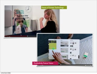 Future of Screen Technology
Productivity Future Vision
13年9月30日月曜日
 