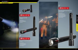 HIGH PERFORMANCE

                                                                                                     8417
                                                                                                     P17

                                                                                                            1082ft 210          480     3xD    13

                                                         us™
                                                    d-Foc
                                               Spee                                                  With over 480 hours of light from one set of batteries and 210
                                                                                                     lumens of focusable light, the P17 will be ready to go when you
                                                                                                     really need a bright light.
                   8313
                   K3                                                                                •	   Aluminum body
                                                                                                     •	   Advanced Focus System™
                                                                                                     •	   One-Handed Speed-Focus™
                           108ft    15         2     4 x AG13 2.75                                   •	   Three step Quick-Cycle Switch™
                                                                                                          function–press for maximum
                                                                                                          light, click for high light, click
                   Weighing only 1.2 oz., the K3 offers                                                   again for low light
                   dependable light output in a micro
                   sized package.

                   •	   Aluminum body
                   •	   Advanced Focus System™
                   •	   One-Handed Speed-Focus™
                   •	   Rear switch




                                                                                                                                                                            HIGH PERFORMANCE
                                                     s™
                                           d-Focu
                                      Spee




                   8406
                   P6

                           476ft 130           8     2 x AA    6.75

                                                                                                s™
                                                                                          d-Focu
                   For those looking for a bright light with a slim profile the P6   Spee
                   is the answer.

                   •	   Aluminum body
                   •	   Advanced Focus System™
                   •	   One-Handed Speed-Focus™
                   •	   Tactical style rear switch
                   •	   Sheath included




56                                                                                                                                                                     57
 