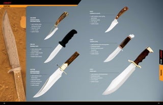 HUNtiNG

                                     c652
                                     HARDWOOD HUNTER

                                     •	 440C stainless steel trailing
          c8520SB                       point blade
          GRANdPA BRANdS             •	 Hardwood handle
          StAG BoNE HUNtER           •	 7 in. overall
          •	 440C stainless steel    •	 Leather sheath
             trailing point blade
          •	 Stag bone handle
          •	 7.5 in. overall
          •	 Leather sheath




                                     c602
                                     SKINNING KNIFE

          cSH-50                     •	 440C stainless steel skinning blade
          SKiNNiNG KNifE             •	 Hardwood handle
                                     •	 Brushed stainless guard
          •	 440C stainless steel
                                        & pommel
             skinning blade
                                     •	 8.5 in. overall
          •	 Kraton® rubber handle
                                     •	 Leather sheath
          •	 9.5 in. overall
          •	 Molded nylon sheath




                                                                                   KNiVES
          c827SB                     c927




                                                                                   HUNtiNG
          GRANdPA BRANdS             BOWIE KNIFE
          StAG BoNE BoWiE
                                     •	 440C stainless steel Bowie blade
          •	 440C stainless steel    •	 Hardwood handle
             Bowie blade             •	 Brass guard & pommel
          •	 Stag bone handle        •	 14 in. overall
          •	 Brass & steel accents   •	 Leather sheath
          •	 13.25 in. overall
          •	 Leather sheath




76                                                                            77
 