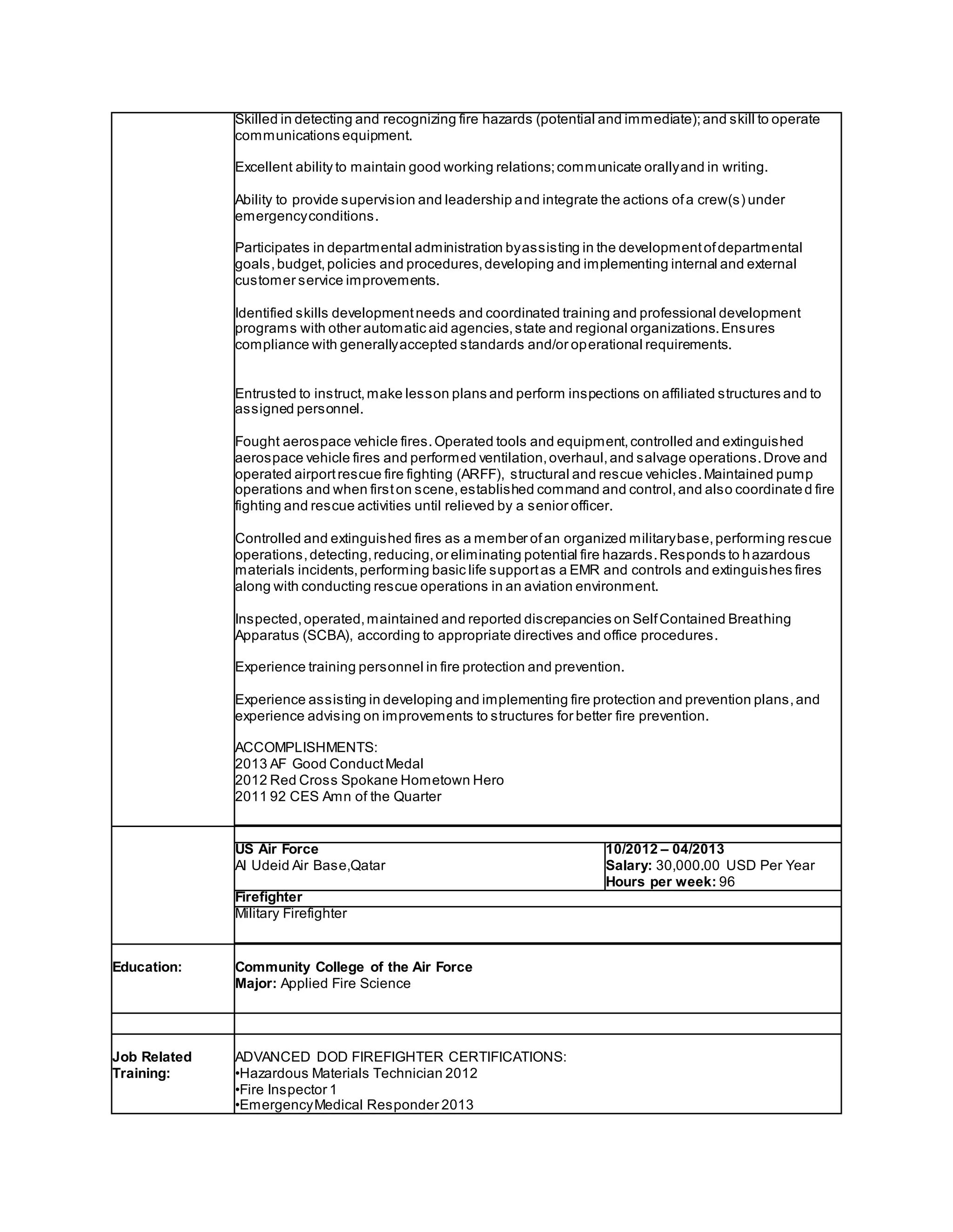 Firefighter Resume DOCX firefighter-resume-docx