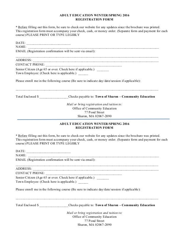 adult ed winter brochure 2016 1 4 living will form ma