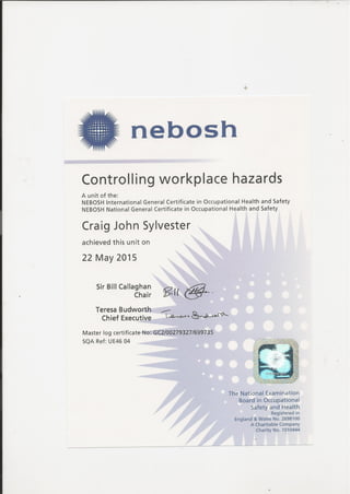 Nebosh H&S Workplace Hazards Certificate