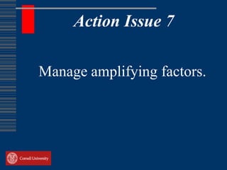 Action Issue 7

Manage amplifying factors.
 