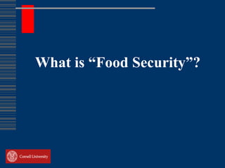 What is “Food Security”?
 