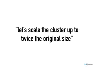 “let’s scale the cluster up to
twice the original size”
 
