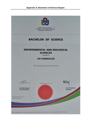 Appendix A: Bachelors of Science Degree
 