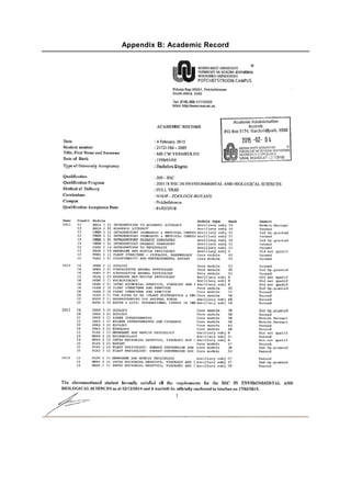 Appendix B: Academic Record
 