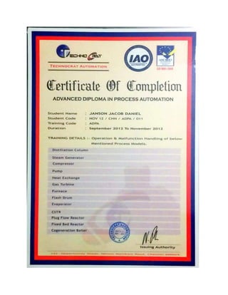 Advanced Diploma in Process Automation (Official.Certification.Scanned.Copy)
