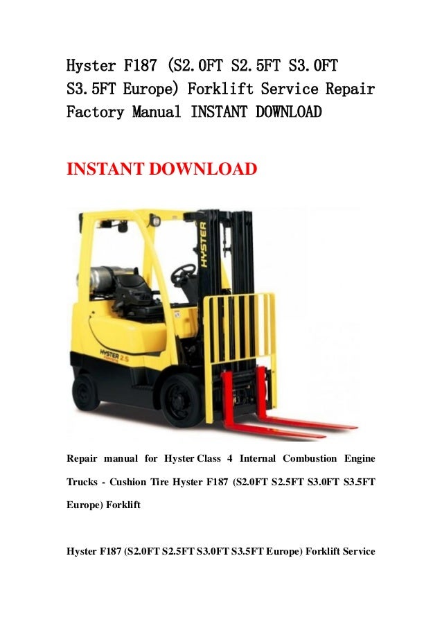 Hyster s50ft repair manual download