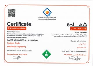 Engineering Accrediation Certificate