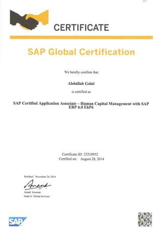 SAP Certifcate