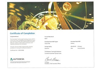 AUTODESK REVIT MEP expert certificate