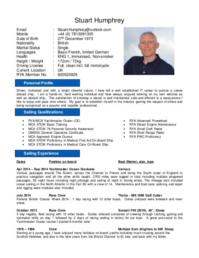 superyacht cv template barca fontanacountryinn com yachting cv template