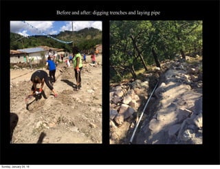 Before and after: digging trenches and laying pipe
Sunday, January 24, 16
 
