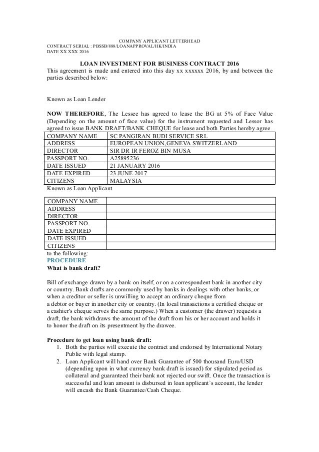 business loan agreement