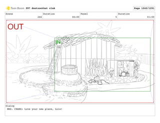 Scene
266
Duration
06:00
Panel
5
Duration
01:00
Dialog
MRS. CHANG: Love your new place, Lois!
097 dontzoothat clnA Page 1242/1291
 