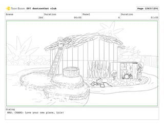 Scene
266
Duration
06:00
Panel
6
Duration
01:00
Dialog
MRS. CHANG: Love your new place, Lois!
097 dontzoothat clnA Page 1243/1291
 