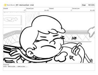 Scene
17
Duration
16:00
Panel
1
Duration
01:00
Dialog
SID: Adelaide...Adelaide...
097 dontzoothat clnA Page 95/1291
 