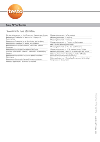 Testo - Multifunction Measuring Instruments | PDF