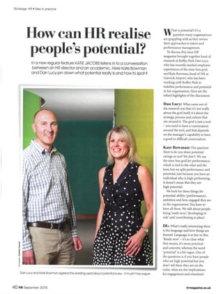 HR Magazine - Sep 16 - How can HR realise people'e potential